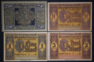 Poland Gryfow Slaski Lot of 4 Notes ND