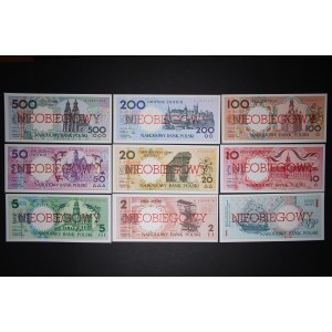 Poland Lot of 9 Notes 1990 Specimens