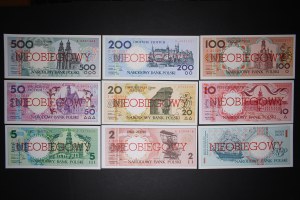 Poland Lot of 9 Notes 1990 Specimens