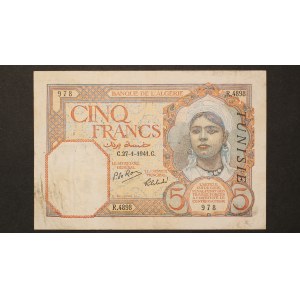 Tunisia 5 Francs 1941