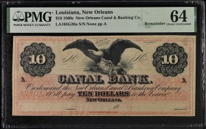 United States Louisiana, New Orleans 10 Dollars 1860 s