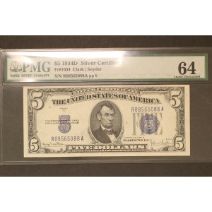 United States 5 Dollars 1934 D