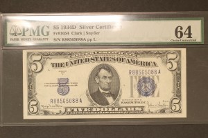 United States 5 Dollars 1934 D