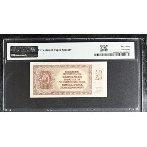Yugoslavia 20 Dinara 1950 TOP POP SPECIMEN