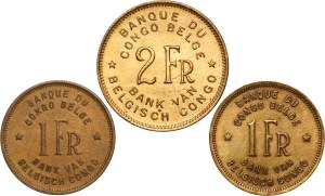 Belgian Congo Lot of 3 Coins (1944-1947)