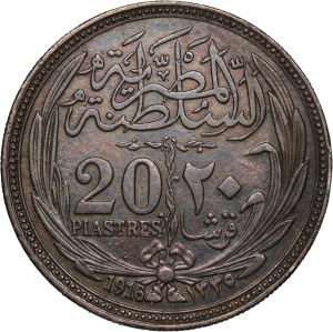 Egypt 20 Piastres 1916 (AH1330) Silver
