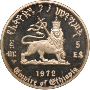 Ethiopia 5 Dollars 1972 HF Silver