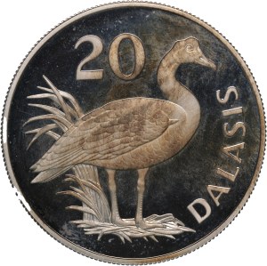 Gambia 20 Dalasis 1977 Silver