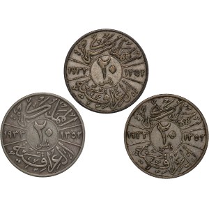 Iraq Lot of 3 Coins 1933 (AH1352) Silver