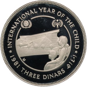 Jordan 3 Dinars 1981 (AH1401) Silver