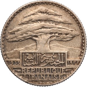 Lebanon 25 Piastres 1933 Silver