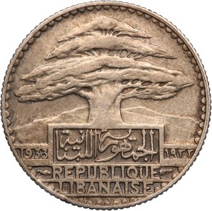 Lebanon 25 Piastres 1933 Silver