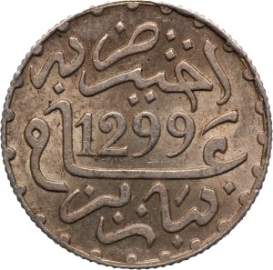 Morocco 1/2 Dirham 1882 (AH1299) Silver