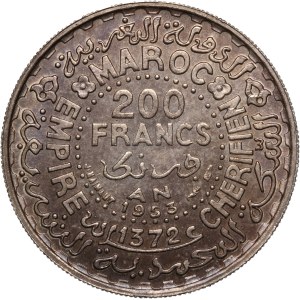 Morocco 200 Francs 1953 (AH1372) Silver