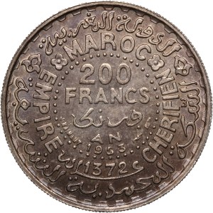 Morocco 200 Francs 1953 (AH1372) Silver
