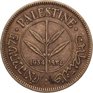 Palestine 50 Mils 1934 Silver