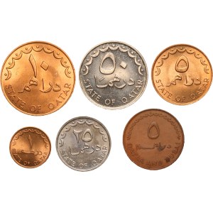 Qatar and Dubai Lot of 6 Coins 1966-1998 (AH1393-1419)