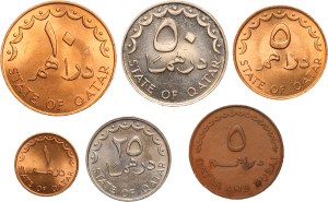 Qatar and Dubai Lot of 6 Coins 1966-1998 (AH1393-1419)
