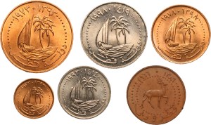 Qatar and Dubai Lot of 6 Coins 1966-1998 (AH1393-1419)