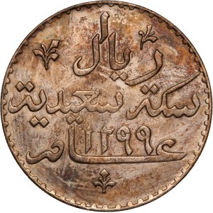 Zanzibar 1 Riyal 1882 (AH1299) Rare Silver
