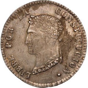 Bolivia 4 Soles 1855 MJ Silver