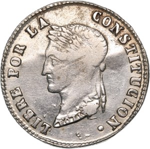 Bolivia 4 Soles 1856 PTS FJ Silver