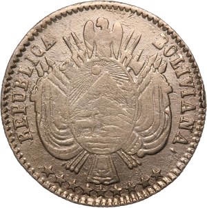 Bolivia 1/5 Boliviano 1866 PTS FP Silver