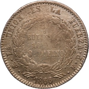 Bolivia 1/5 Boliviano 1866 PTS FP Silver