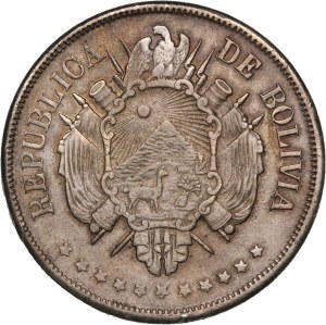 Bolivia 1 Boliviano 1871 FP Silver