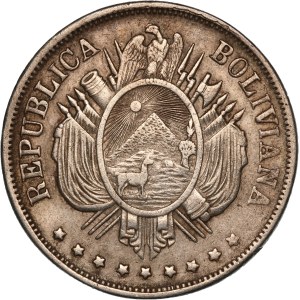 Bolivia 1 Boliviano 1872 FE Silver