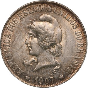 Brazil 2000 Reis 1907 Silver