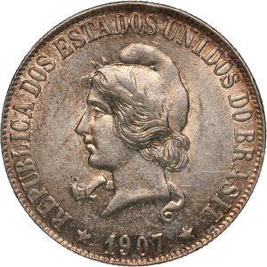 Brazil 2000 Reis 1907 Silver