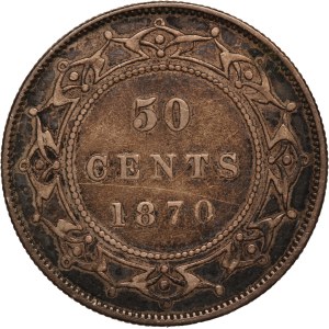 Canada 50 Cents 1870 Newfoundland Silver