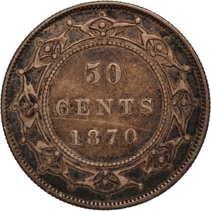 Canada 50 Cents 1870 Newfoundland Silver
