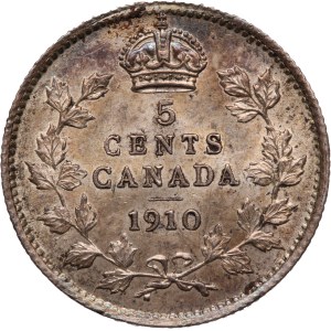 Canada 5 Cents 1910 Silver