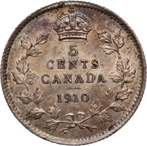 Canada 5 Cents 1910 Silver