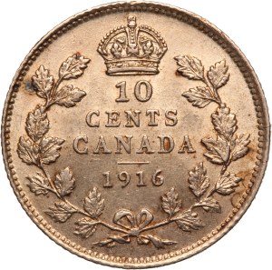 Canada 10 Cents 1916 Silver