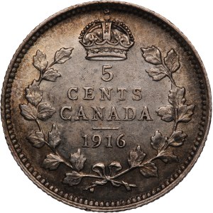 Canada 5 Cents 1916 Silver