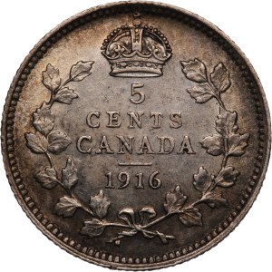 Canada 5 Cents 1916 Silver