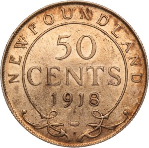 Canada 50 Cents 1918 C Newfoundland Silver