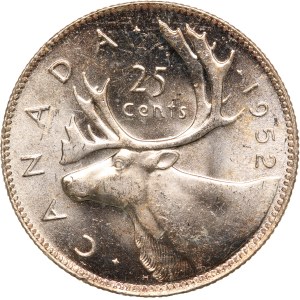 Canada 25 Cents 1952 Silver