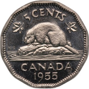 Canada 5 Cents 1955 Prooflike