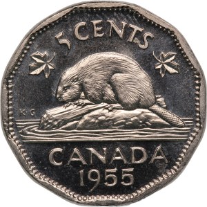 Canada 5 Cents 1955 Prooflike