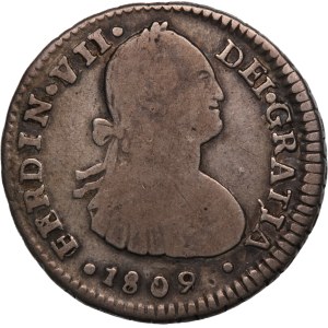 Chile 1 Real 1809 So FJ 1809/8 Rare Overstruck Silver