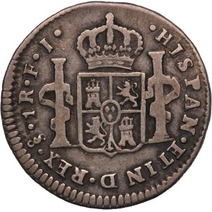 Chile 1 Real 1809 So FJ 1809/8 Rare Overstruck Silver