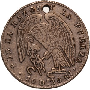 Chile 2 Reales 1849 So ML Holed Silver