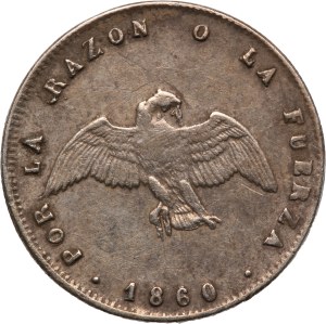 Chile 1/2 Decimo 1860 So Silver