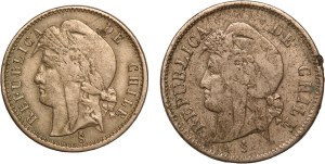 Chile Lot of 2 Coins (1872-1873)