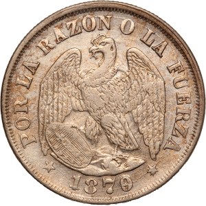 Chile 20 Centavos 1879 Silver
