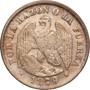 Chile 20 Centavos 1879 Silver